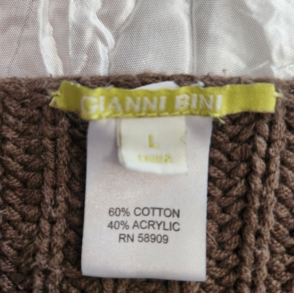 Giani Bini Brown Knit Sweater with Side Ties - Picture 2 of 5